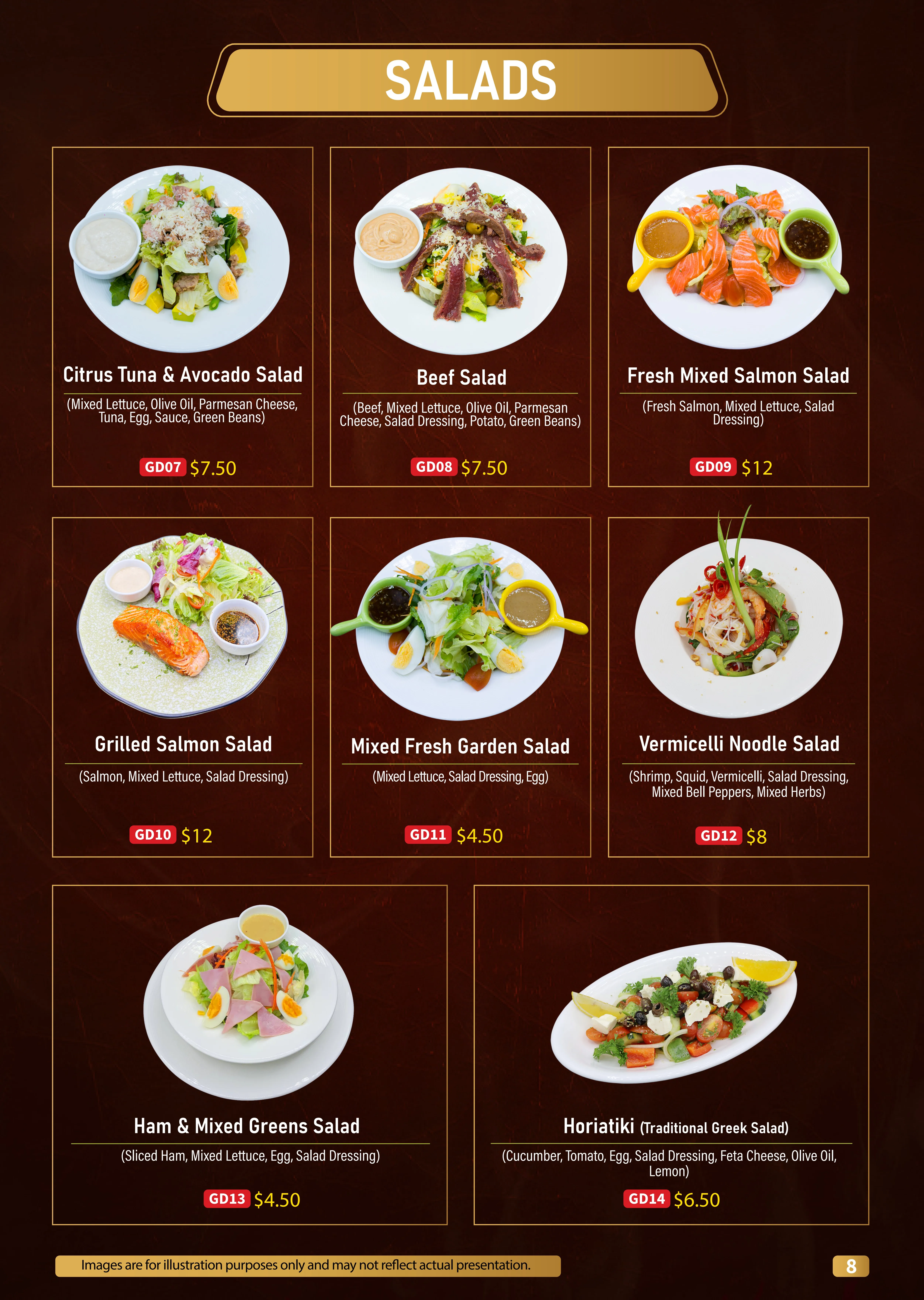 Salad Selection Menu 2